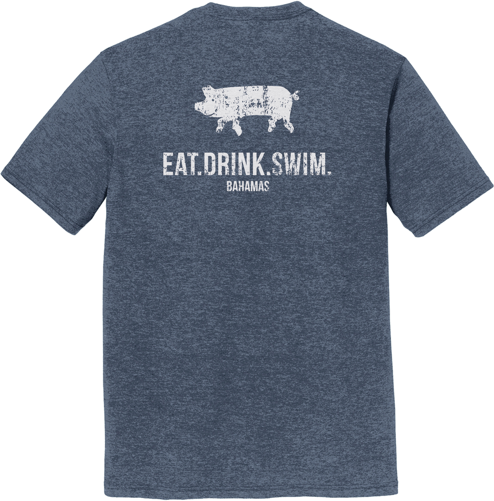 EAT.DRINK.SWIM. (BAHAMAS) Tee: Men's Navy Frost