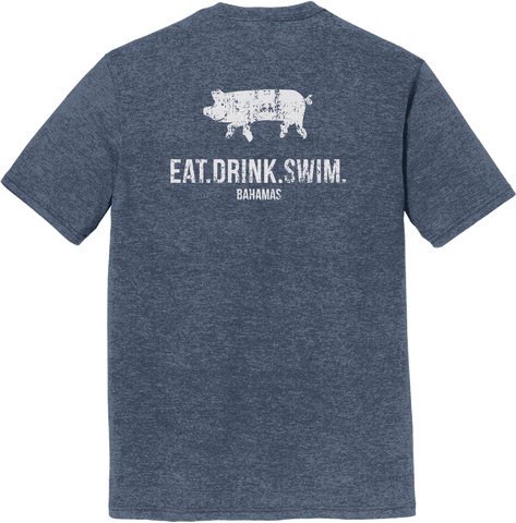 EAT.DRINK.SWIM. (BAHAMAS) Tee: Men's Navy Frost