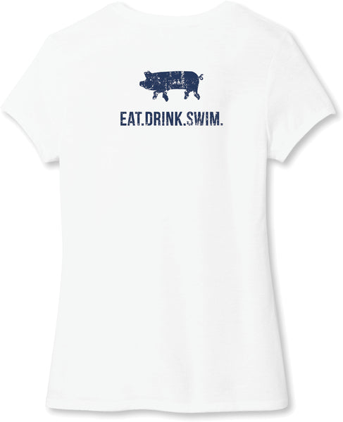 EAT.DRINK.SWIM. Tee: Women's White