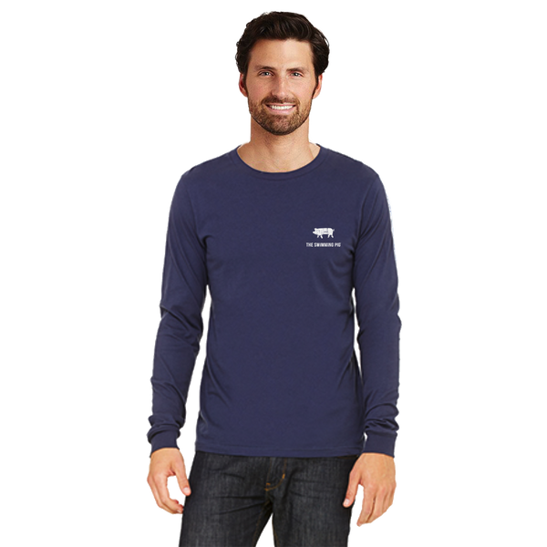 EAT.DRINK.SWIM. Tee: Men's Long Sleeve Navy