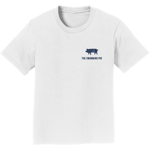 I SWAM WITH PIGS Tee: Kid's White